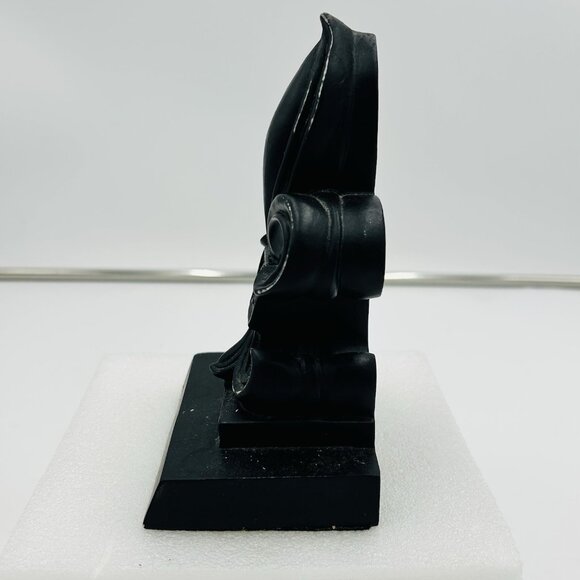 Sicura Italian Designs Fleur De Lis Bookend Wooden Crackled Black One-Piece - Picture 4 of 8